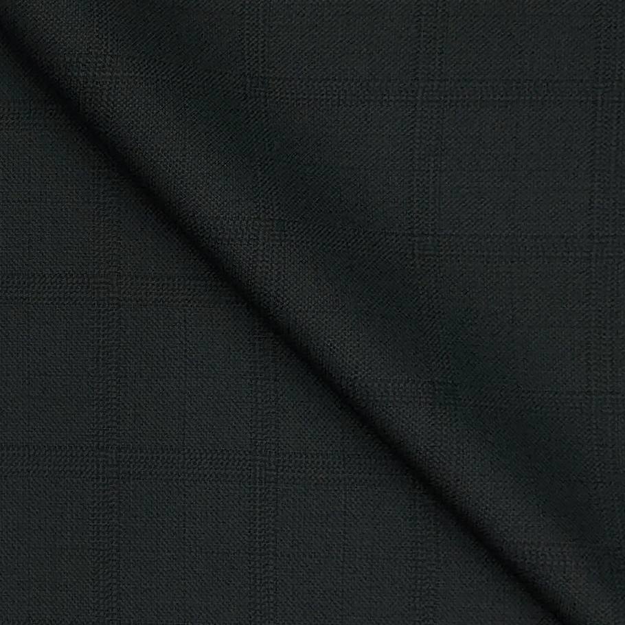 Trouser Fabric Donear Wool Blended Mild Broad Check Colour Sacramento Green